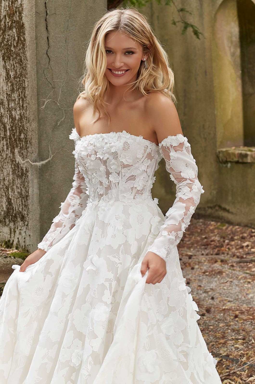 poppy embroidered wedding dress Rebecca Ingram Poppy Wedding Dress